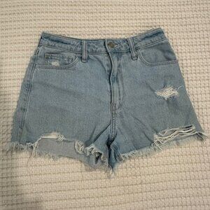 Blue Denim high rise distressed shorts, Hollister, sz 25, womens/girls
